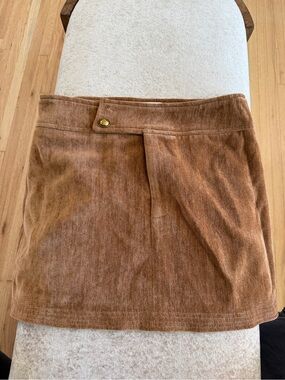 Commense Brown Corduroy Mini Skirt